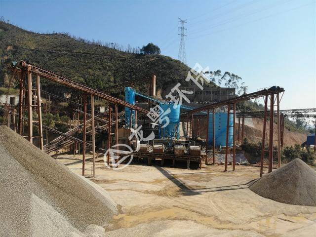 廣東四會水利會石場水洗石仔時產(chǎn)500t生產(chǎn)線